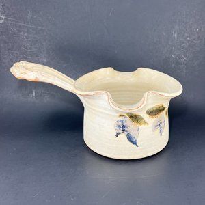 Gravy Sauce Boat Stoneware Hand Thrown Double Pourer Rustic Farmhouse 32 oz